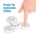 Wholesale LED Light Up Push Button Switch Fidget Spinner Stress Reducer Toy (Blue)